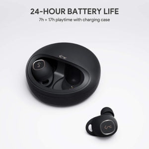 سماعة أذن لاسلكية حقيقية من نوع أوكي EP-T10 Lite Key Series، مقاومة للماء حتى تصنيف IPX5، تدعم تقنية البلوتوث 5.0 وتأتي مع تحكم باللمس.