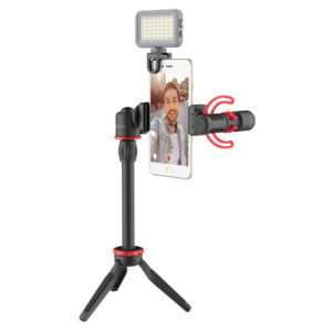 BOYA Vlogging Kit 2 (Mini tripod. BY-MM1+ mic. LED light. Cold shoe mount)