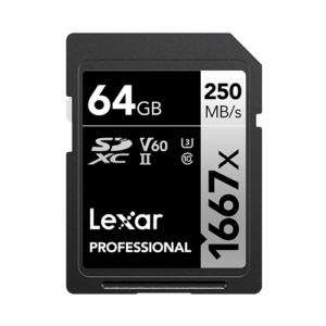 LEXAR 64GB PROF 1667x SDXC UHS-II C10 V60 U3 CARD