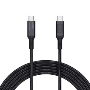 AUKEY 1.8m 100W Nylon Braided USB C to USB C Cable with LCD Display