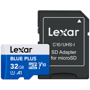 Lexar Blue Plus microSD card with adapter